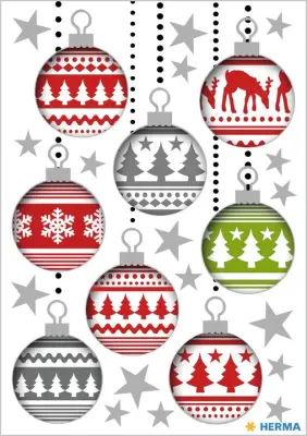 DEKOR NALEPKE BOŽIČNA JELKA KROGLICE DEKORACIJA