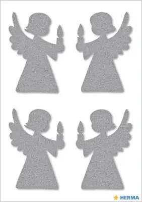 NALEPKE IZ SREBRNEGA FILCA MAGIC ANGELS