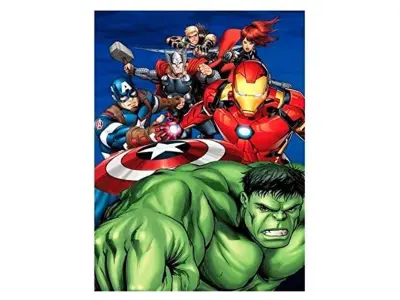 Odeja iz flisa Gamesland Avengers, brusnica, XL