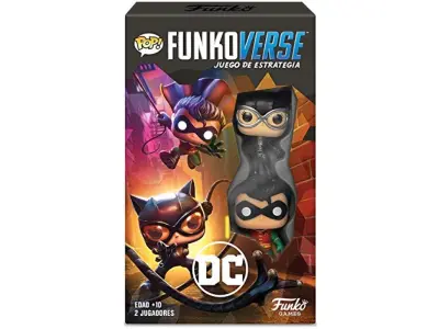 Funko Games Funkoverse - DC - 101 2PACK - Španska različica - Catwoman in Robin - 3 '' (7,6 cm) Pop! - lahka strategija Board igra za otroke in odrasl