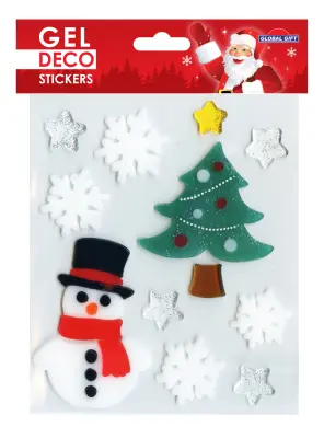 BOŽIČNE DECO GEL NALEPKE SNEŽEK IN BOR