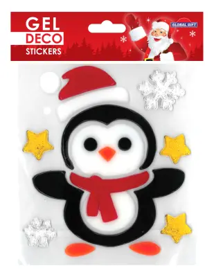 PINGVIN BOŽIČNE DECO GEL NALEPKE