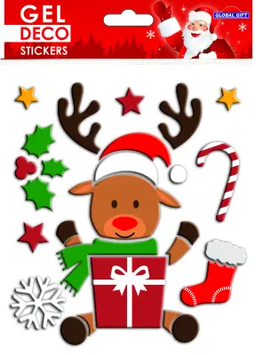 BOŽIČNE DECO GEL NALEPKE BOŽIČNI JELENI
