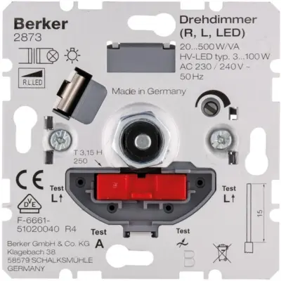 Berkerjev vrtljivi zatemnjevalnik 20-500W/VA 2873