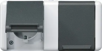 Jung SCHUKO vtičnica, 2-gang 16A 250V 8220-1 W