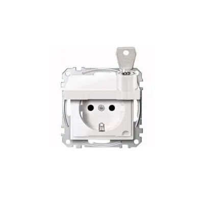 Merten SCHUKO vtičnica pws/gl s tečajnim pokrovom MEG2315-0319