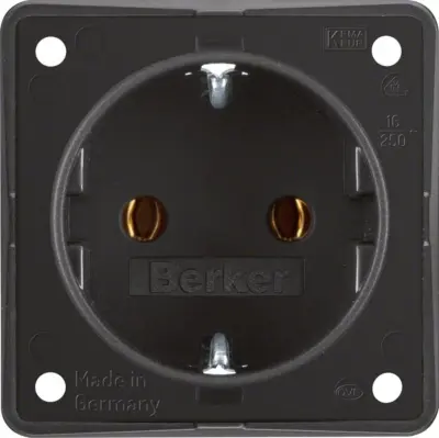 Berker SCHUKO vtičnica črna mat 947782503
