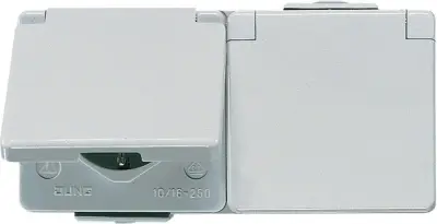 Jung SCHUKO vtičnica 2-kanalna 16A 250V horizontalna 622 WW