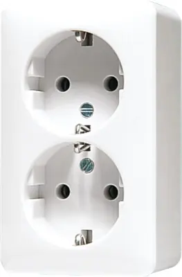Jung SCHUKO vtičnica, 2-gang 16A 250V 6020 A WW