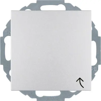 Berker Schuko vtičnica, aluminij/mat s tečajnim pokrovom 47441404