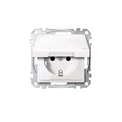 Merten SCHUKO vtičnica za vtičnice pws s tečajnim pokrovom IP44 MEG2314-0319