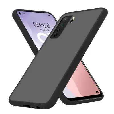 CADORABO Huawei P40 LITE 5G/NOVA 7 SE in matirana črna barva - Hibridni zaščitni ovitek s TPU silikonom v notranjosti in matirano plastično zadnjo str