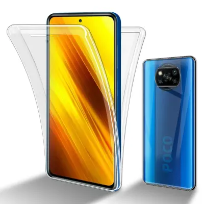 CADORABO Xiaomi POCO X3 NFC in transparentno - 360° zaščita celotnega telesa - Zaščita spredaj in zadaj, vsestranska zaščita s ščitnikom zaslona