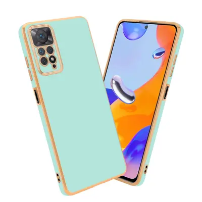 Ohišje, združljivo z Xiaomi RedMi NOTE 11 PRO 4G / 5G in bleščeča metina zelena - zlata - Zaščitni ovitek iz prožnega silikona TPU in z zaščito kamere