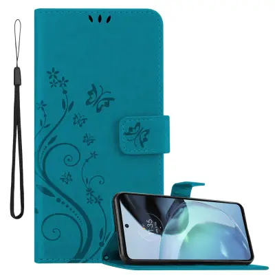 CADORABO Motorola MOTO G72 in klasična rožnata zlata - ovitek v cvetličnem dizajnu z magnetnim zapiranjem, stoječo funkcijo in režami za kartice