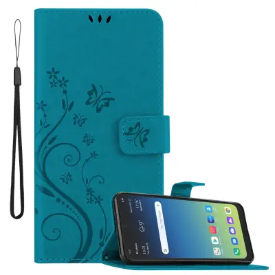 CADORABO LG K40S in klasična rožnata zlata - ovitek v cvetličnem dizajnu z magnetnim zapiranjem, stoječo funkcijo in režami za kartice
