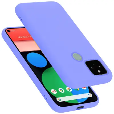 Ohišje je združljivo z Google PIXEL 5 in tekoča svetlo vijolična - Zaščitni ovitek iz prožnega silikona TPU