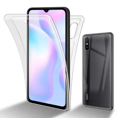 CADORABO Xiaomi RedMi 9A/RedMi 9AT in transparentno - 360° zaščita celotnega telesa - Zaščita spredaj in zadaj, vsestranska zaščita s ščitnikom zaslon