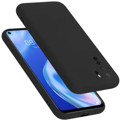 Ohišje je združljivo z Huawei P40 LITE 5G / NOVA 7 SE in tekoča črna barva - Zaščitni ovitek iz prožnega silikona TPU