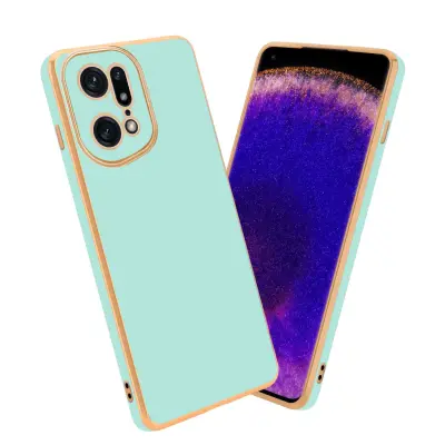 Ohišje, združljivo z Oppo FIND X5 PRO in bleščeča metina zelena - zlata - Zaščitni ovitek iz prožnega silikona TPU in z zaščito kamere