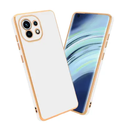 Ohišje, združljivo z Xiaomi Mi 11 5G in bleščeča bela - zlata - Zaščitni ovitek iz prožnega silikona TPU in z zaščito kamere