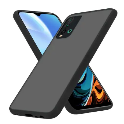 CADORABO Xiaomi RedMi 9T in matirana črna barva - Hibridni zaščitni ovitek s TPU silikonom v notranjosti in matirano plastično zadnjo stranjo