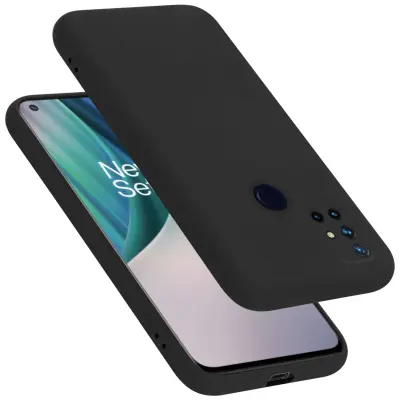 Ohišje je združljivo z OnePlus Nord N10 5G in tekoča črna barva - Zaščitni ovitek iz prožnega silikona TPU