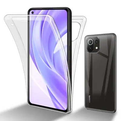 CADORABO Xiaomi Mi 11 LITE (4G/5G)/11 LITE NE in transparentno - 360° zaščita celotnega telesa - Zaščita spredaj in zadaj, vsestranska zaščita s ščitn