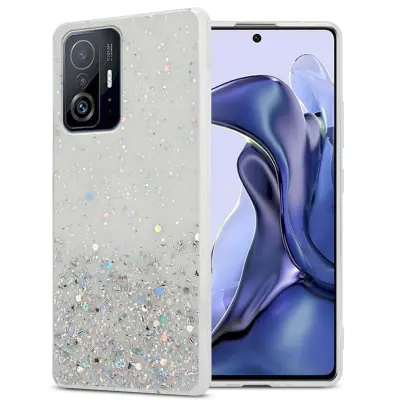 Ohišje, združljivo z Xiaomi 11T / 11T PRO in prozorna z bleščicami - Zaščitni ovitek iz prožnega silikona TPU s svetlečimi bleščicami