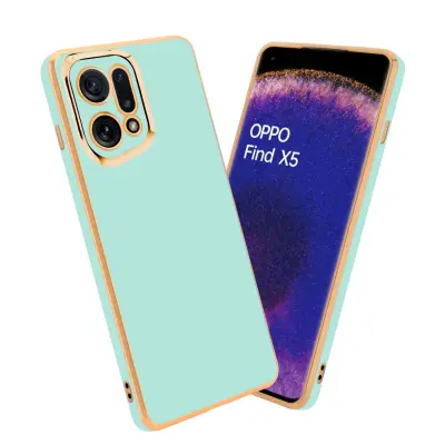 Ohišje, združljivo z Oppo FIND X5 in bleščeča metina zelena - zlata - Zaščitni ovitek iz prožnega silikona TPU in z zaščito kamere
