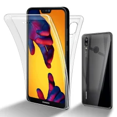 CADORABO Huawei P20 LITE 2018/NOVA 3E in transparentno - 360° zaščita celotnega telesa - Zaščita spredaj in zadaj, vsestranska zaščita s ščitnikom zas