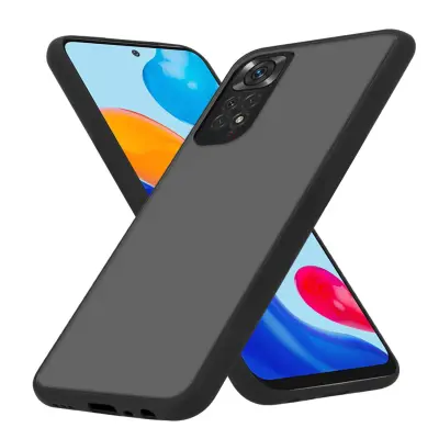 CADORABO Xiaomi RedMi NOTE 11 4G/11S 4G in matirana črna barva - Hibridni zaščitni ovitek s TPU silikonom v notranjosti in matirano plastično zadnjo s