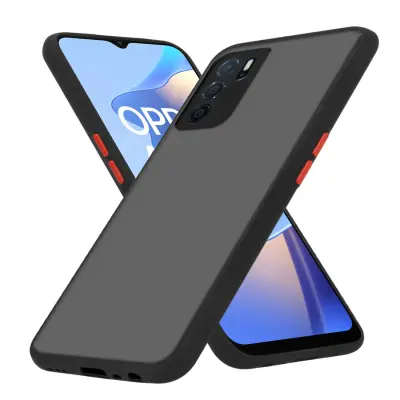 CADORABO Oppo A16s/A54s in matirana črna barva - Hibridni zaščitni ovitek s TPU silikonom v notranjosti in matirano plastično zadnjo stranjo
