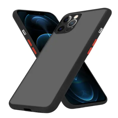 CADORABO Apple iPhone 12 PRO in matirana črna barva - Hibridni zaščitni ovitek s TPU silikonom v notranjosti in matirano plastično zadnjo stranjo