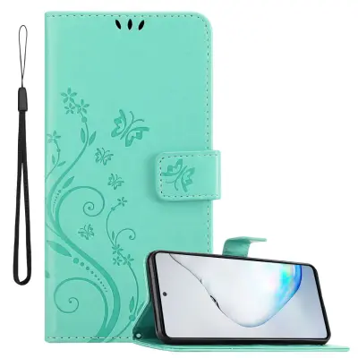 CADORABO Samsung Galaxy A81/NOTE 10 LITE/M60s in klasično srebrno - ovitek v cvetličnem dizajnu z magnetnim zapiranjem, stoječo funkcijo in režami za