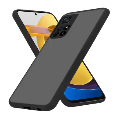 CADORABO Xiaomi POCO M4 PRO 5G in matirana črna barva - Hibridni zaščitni ovitek s TPU silikonom v notranjosti in matirano plastično zadnjo stranjo
