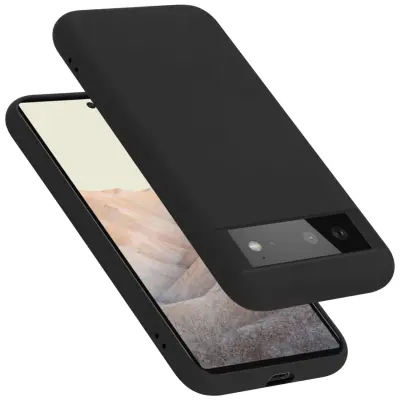 Ohišje je združljivo z Google PIXEL 6 in tekoča črna barva - Zaščitni ovitek iz prožnega silikona TPU