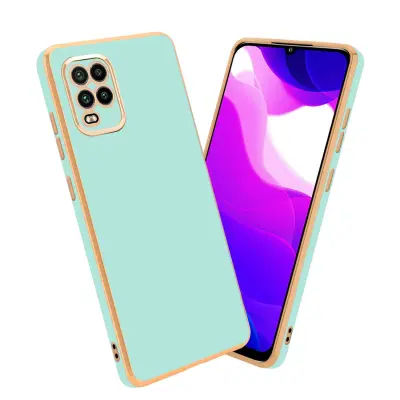 Ohišje, združljivo z Xiaomi Mi 10 LITE in bleščeča metina zelena - zlata - Zaščitni ovitek iz prožnega silikona TPU in z zaščito kamere