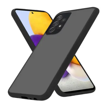 CADORABO Samsung Galaxy A72 4G/5G in matirana črna barva - Hibridni zaščitni ovitek s TPU silikonom v notranjosti in matirano plastično zadnjo stranjo
