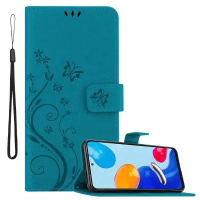 CADORABO Xiaomi RedMi NOTE 11 4G/11S 4G rožnato zlata - ovitek v cvetličnem dizajnu z magnetnim zapiranjem, stoječo funkcijo in režami za kartice