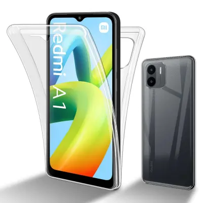 CADORABO Xiaomi RedMi A1 in transparentno - 360° zaščita celotnega telesa - Zaščita spredaj in zadaj, vsestranska zaščita s ščitnikom zaslona