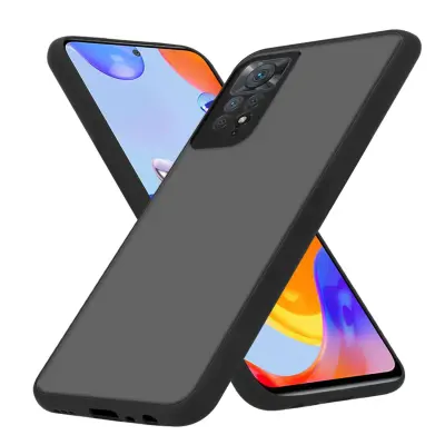 CADORABO Xiaomi RedMi NOTE 11 PRO+ in matirana črna barva - Hibridni zaščitni ovitek s TPU silikonom v notranjosti in matirano plastično zadnjo stranj