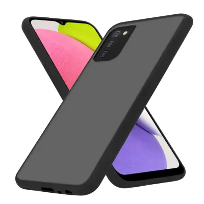 CADORABO Samsung Galaxy A03s in matirana črna barva - Hibridni zaščitni ovitek s TPU silikonom v notranjosti in matirano plastično zadnjo stranjo