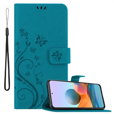 CADORABO Xiaomi RedMi NOTE 10 PRO rožnato zlata - ovitek v cvetličnem dizajnu z magnetnim zapiranjem, stoječo funkcijo in režami za kartice
