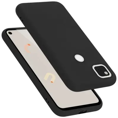 Ohišje je združljivo z Google PIXEL 4A 5G in tekoča črna barva - Zaščitni ovitek iz prožnega silikona TPU