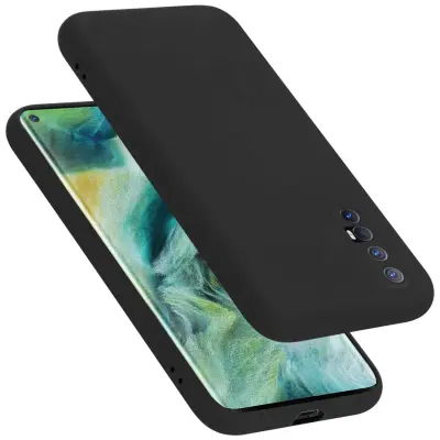 Ohišje je združljivo z Oppo FIND X2 NEO in tekoča črna barva - Zaščitni ovitek iz prožnega silikona TPU