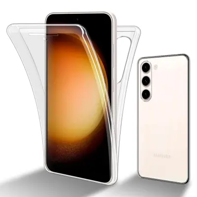 CADORABO Samsung Galaxy S23 in transparentno - 360° zaščita celotnega telesa - Zaščita spredaj in zadaj, vsestranska zaščita s ščitnikom zaslona