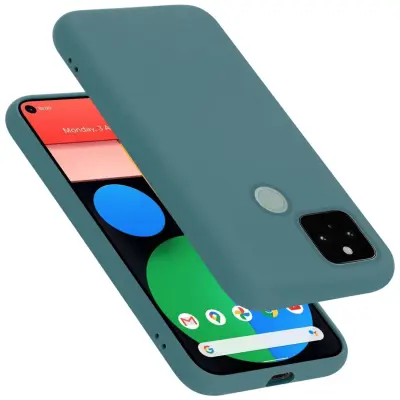 Ohišje je združljivo z Google PIXEL 5 in tekoča zelena - Zaščitni ovitek iz prožnega silikona TPU