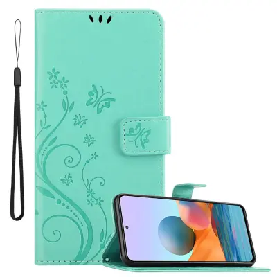CADORABO Xiaomi RedMi NOTE 10 PRO in klasično srebrno - ovitek v cvetličnem dizajnu z magnetnim zapiranjem, stoječo funkcijo in režami za kartice