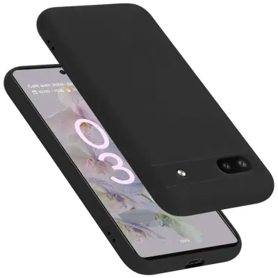 Ohišje je združljivo z Google PIXEL 6A in tekoča črna barva - Zaščitni ovitek iz prožnega silikona TPU